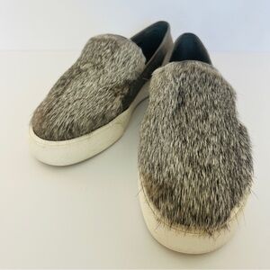 Louise et Cie Suede Fur Slip-On Sneakers 6.5 GUC Old Money Quiet Luxury